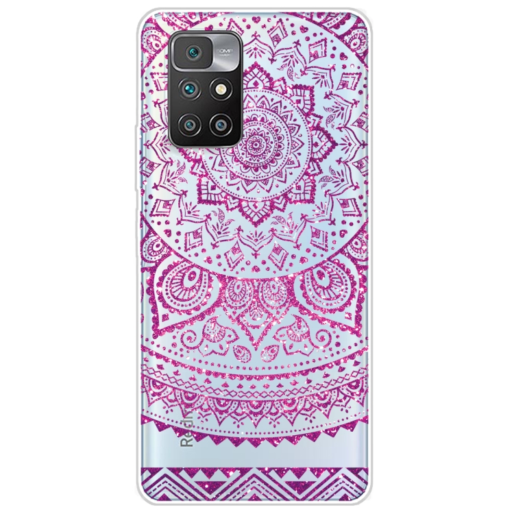 

For Xiaomi Redmi 10 Gradient Lace Transparent TPU Phone Case(Rose Red)