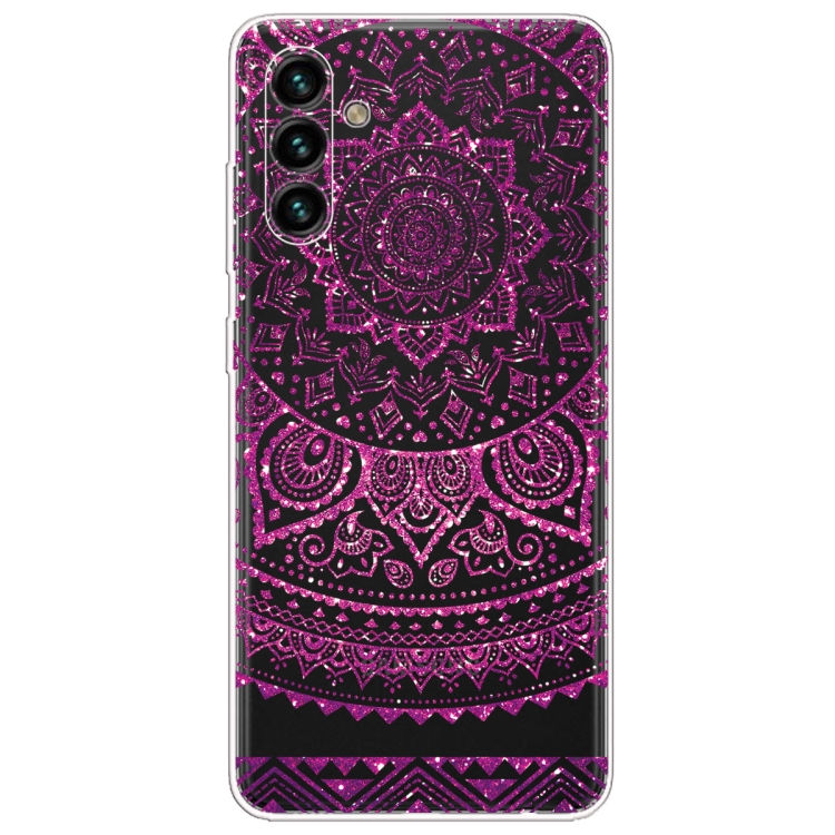 

For Samsung Galaxy A13 5G Gradient Lace Transparent TPU Phone Case(Rose Red)