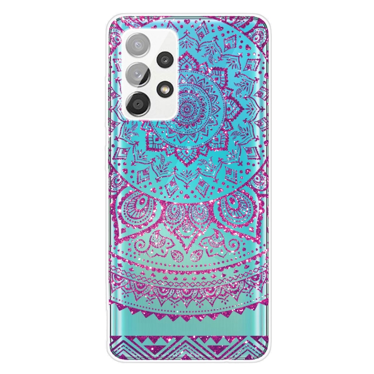 

For Samsung Galaxy A32 4G Gradient Lace Transparent TPU Phone Case(Rose Red)
