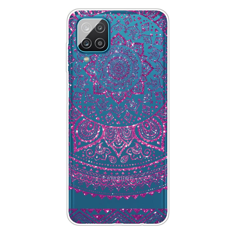 

For Samsung Galaxy A42 5G Gradient Lace Transparent TPU Phone Case(Rose Red)
