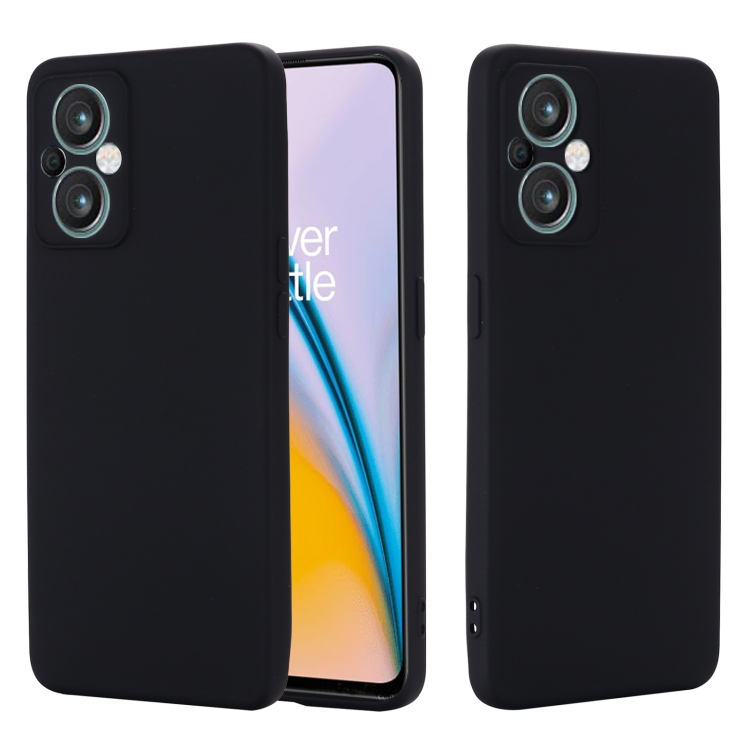 

For OnePlus Nord N20 5G Pure Color Liquid Silicone Phone Case(Black)