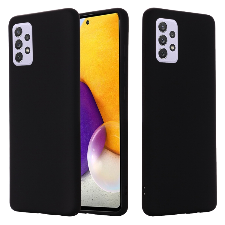 

For Samsung Galaxy A73 Pure Color Liquid Silicone Phone Case(Black)