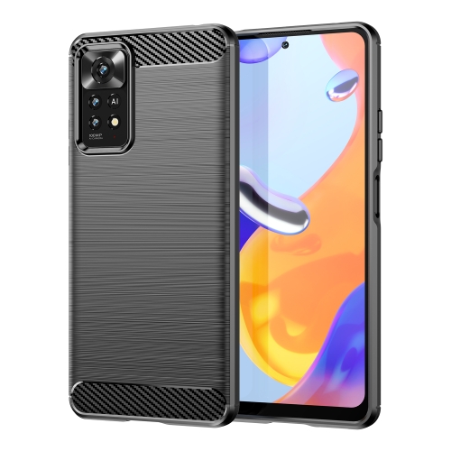 

For Xiaomi Redmi Note 11 Pro Overseas Version Brushed Texture Carbon Fiber TPU Phone Case(Black)