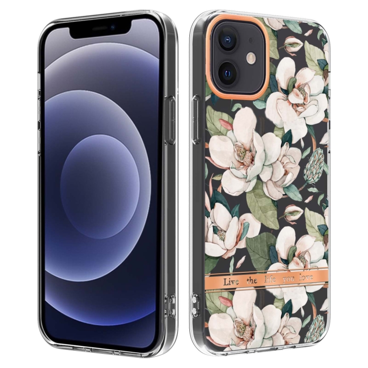 

Flowers and Plants Series IMD TPU Phone Case For iPhone 12 / 12 Pro(Green Gardenia)