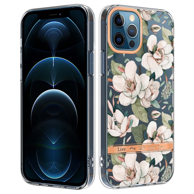 

Flowers and Plants Series IMD TPU Phone Case For iPhone 12 Pro Max(Green Gardenia)
