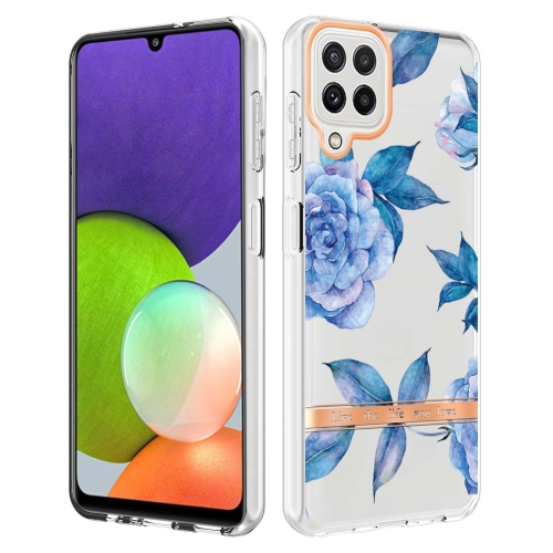 

For Samsung Galaxy A22 4G EU Version / M32 International Version Flowers and Plants Series IMD TPU Phone Case(Orchid Peony)