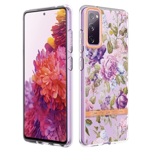 

For Samsung Galaxy S20 FE 4G / 5G Flowers and Plants Series IMD TPU Phone Case(Purple Peony)