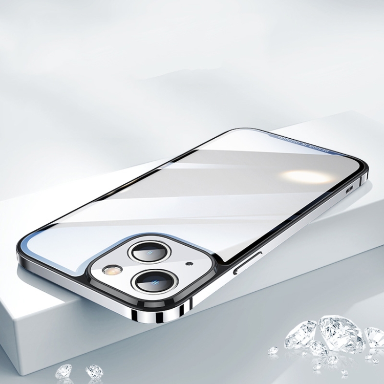

HD Transparent Glass Phone Case For iPhone 13(Silver)