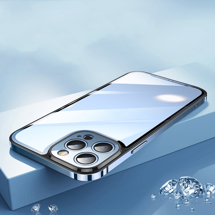 

HD Transparent Glass Phone Case For iPhone 13 Pro(Yuanfeng Blue)