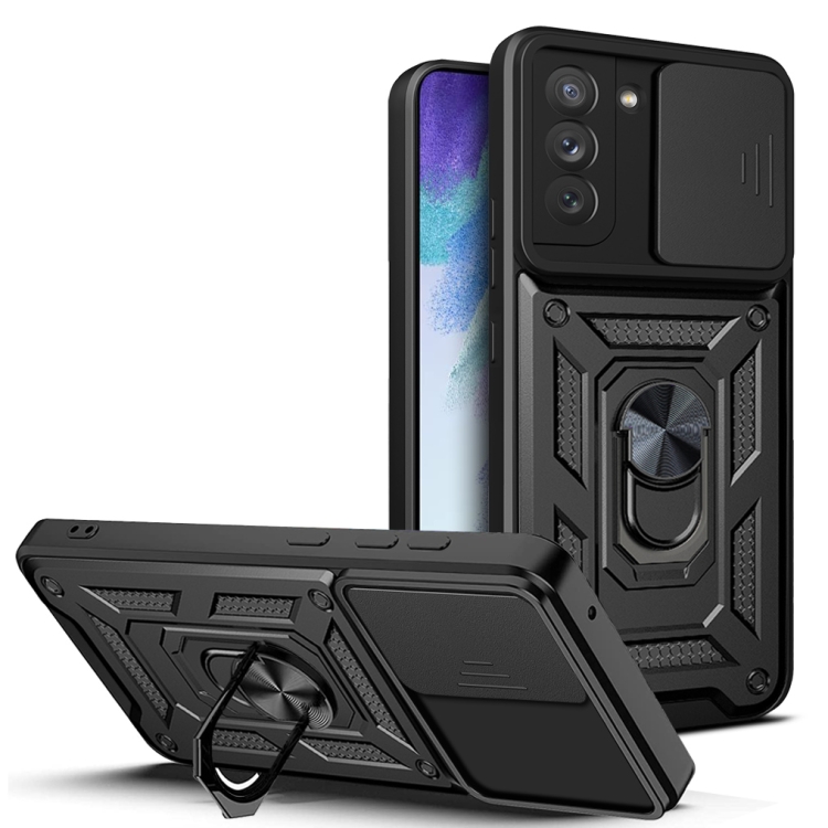 

For Samsung Galaxy S21 FE 5G Sliding Camera Design TPU + PC Phone Case(Black)