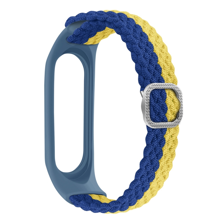 Stripe Braided Watch Band(Blue Yellow 