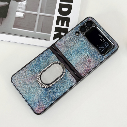 

For Samsung Galaxy Z Flip3 5G Shinning Diamond Ring Holder Phone Case(Blue Purple)