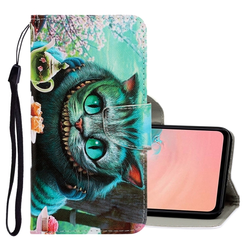 

For Galaxy A51 3D Colored Drawing Horizontal Flip PU Leather Case with Holder & Card Slots & Wallet(Green Eyes)