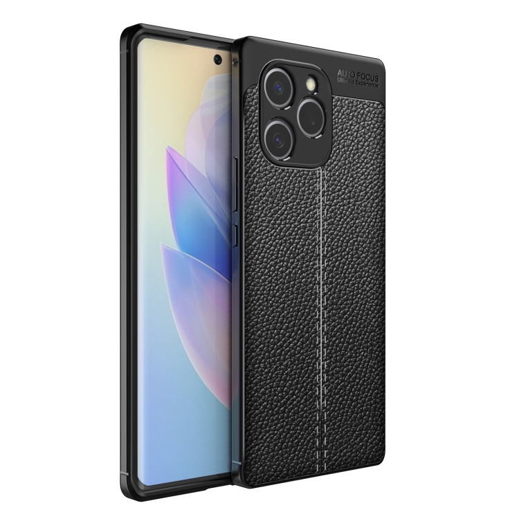 

For Honor 60 SE Litchi Texture TPU Shockproof Phone Case(Black)