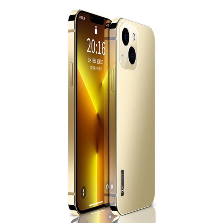 

Stainless Steel Frame + PC Phone Case For iPhone 13(Gold)