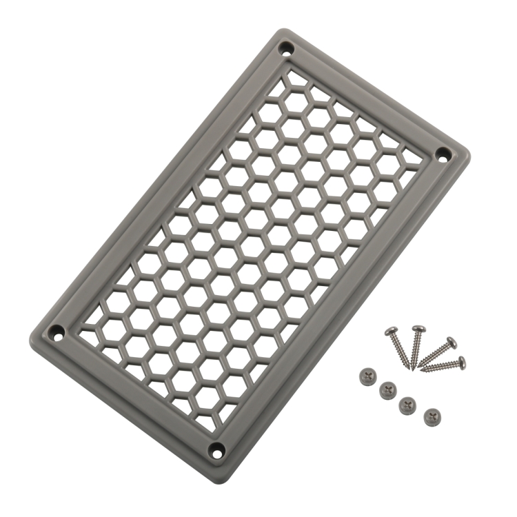 

A6791 198x114mm RV / Bus Hexagon Pattern Air Inlet Panel with Screws(Grey)