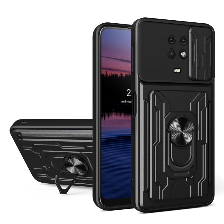 

For Nokia G10 Sliding Camshield Card Phone Case(Black)