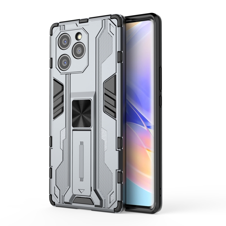 

For Honor 60 SE Supersonic PC + TPU Phone Case with Holder(Grey)