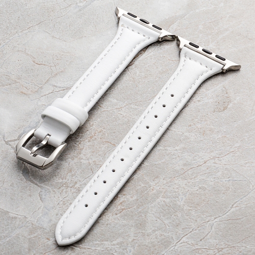 

Genuine Leather Watchband For Apple Watch Series 7 41mm / 6&SE&5&4 40mm / 3&2&1 38mm(White)