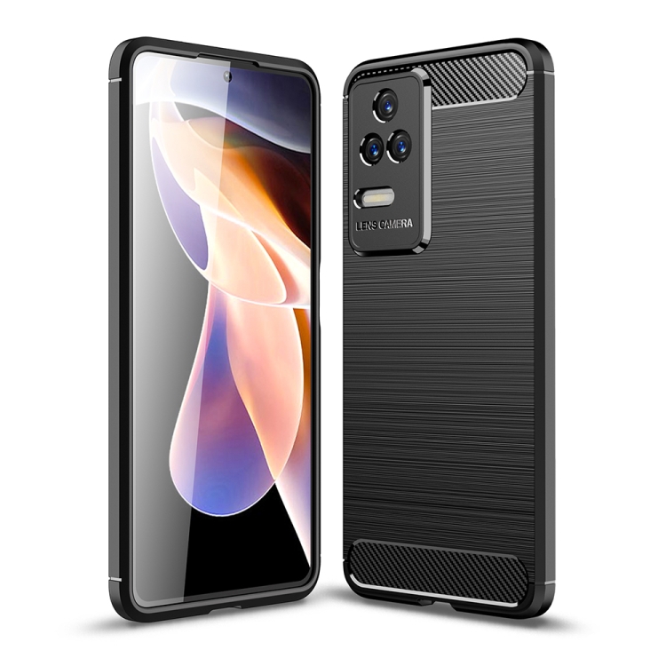 

For Xiaomi Redmi K50 Brushed Texture Carbon Fiber TPU Phone Case(Black)