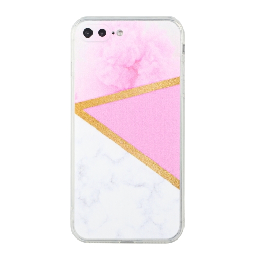 

Stitching Marble TPU Phone Case For iPhone 8 Plus / 7 Plus(Pink)