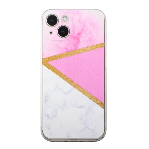 

Stitching Marble TPU Phone Case For iPhone 13 mini(Pink)