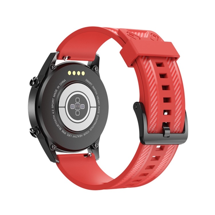 

For Huawei Watch GT 2 42mm Carbon Fiber Silicone Watch Band(Red)