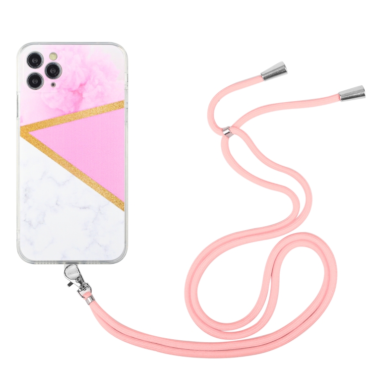 

Lanyard Stitching Marble TPU Case For iPhone 11 Pro(Pink Marble)