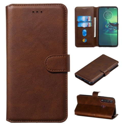 

For Motorola Moto G8 Plus Classic Calf Texture Horizontal Flip PU Leather Case, with Holder & Card Slots & Wallet(Brown)