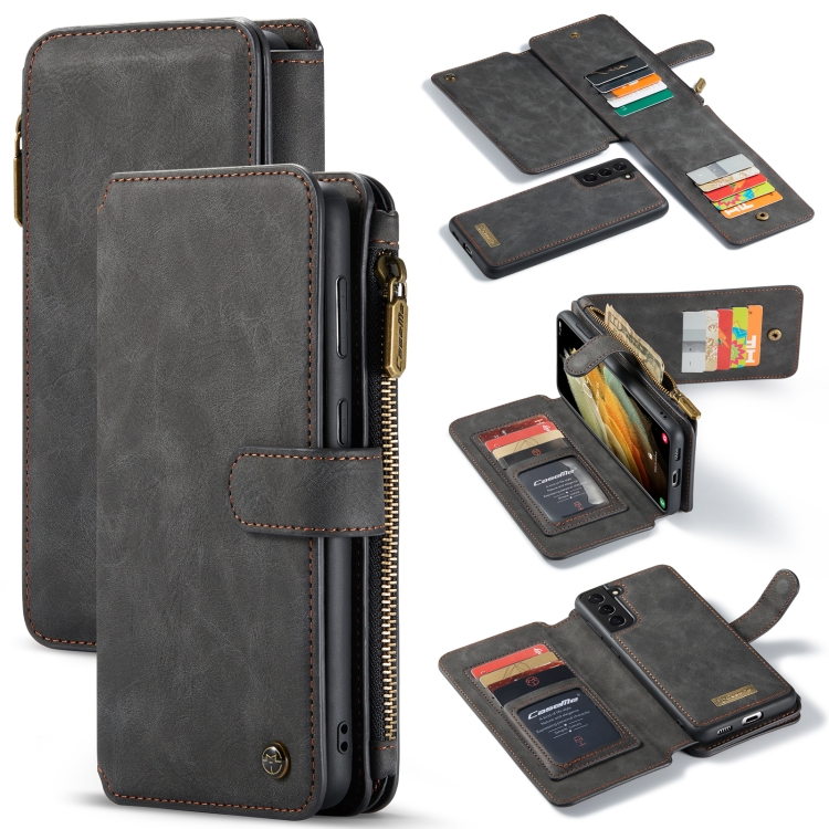 

For Samsung Galaxy S21+ 5G CaseMe-007 Detachable Multifunctional Leather Phone Case(Black)