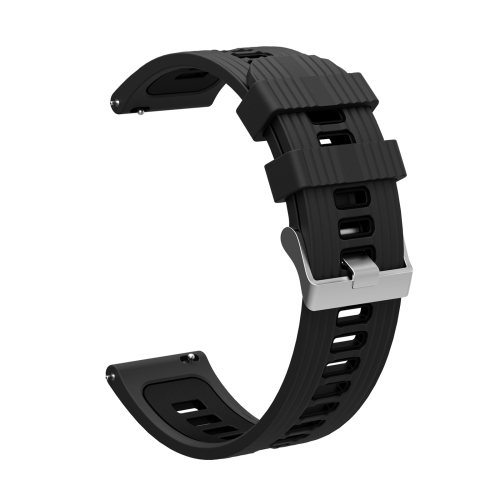 Para Huawei Watch GT4 Correa de reloj de cuero y silicona de nailon de 46  mm (negro)