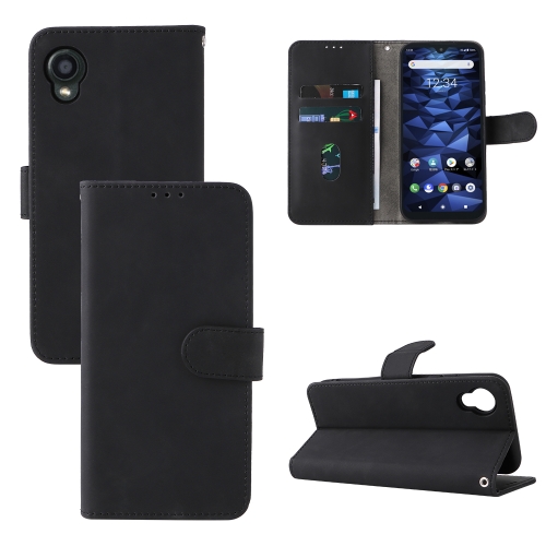 

For Kyocera DIGNO BX2 Skin Feel Magnetic Buckle Leather Phone Case(Black)