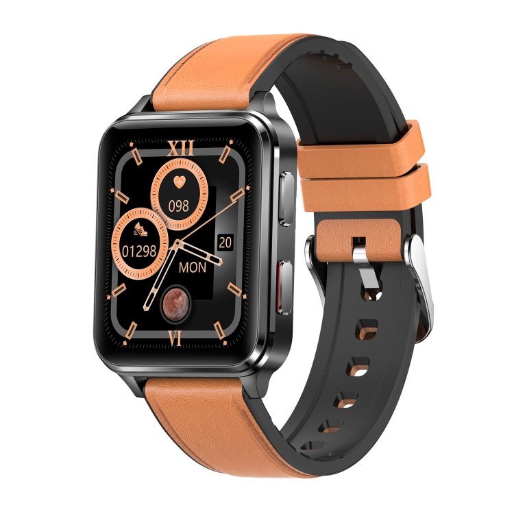 

S6 1.70 inch TFT Screen Smart Watch with Leather Strap Support Air Pump Blood Pressure Monitoring(Brown)