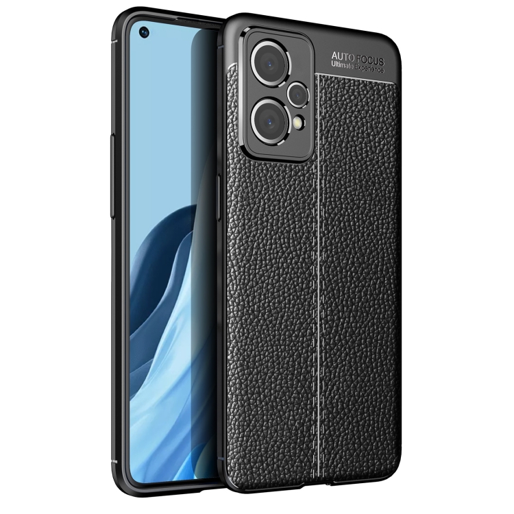 

For OPPO Realme 9 Pro+ Litchi Texture TPU Shockproof Phone Case(Black)