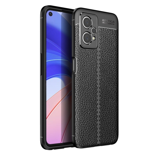 

For OPPO Realme 9 Pro Litchi Texture TPU Shockproof Phone Case(Black)