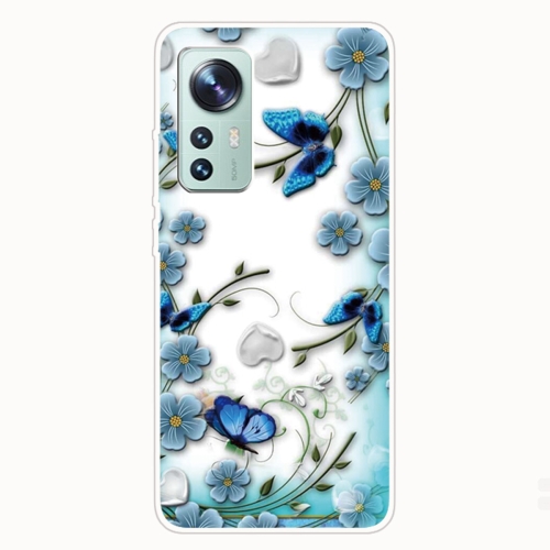 

For Xiaomi 12 Pro Painted Shockproof TPU Protective Phone Case(Chrysanthemum Butterfly)