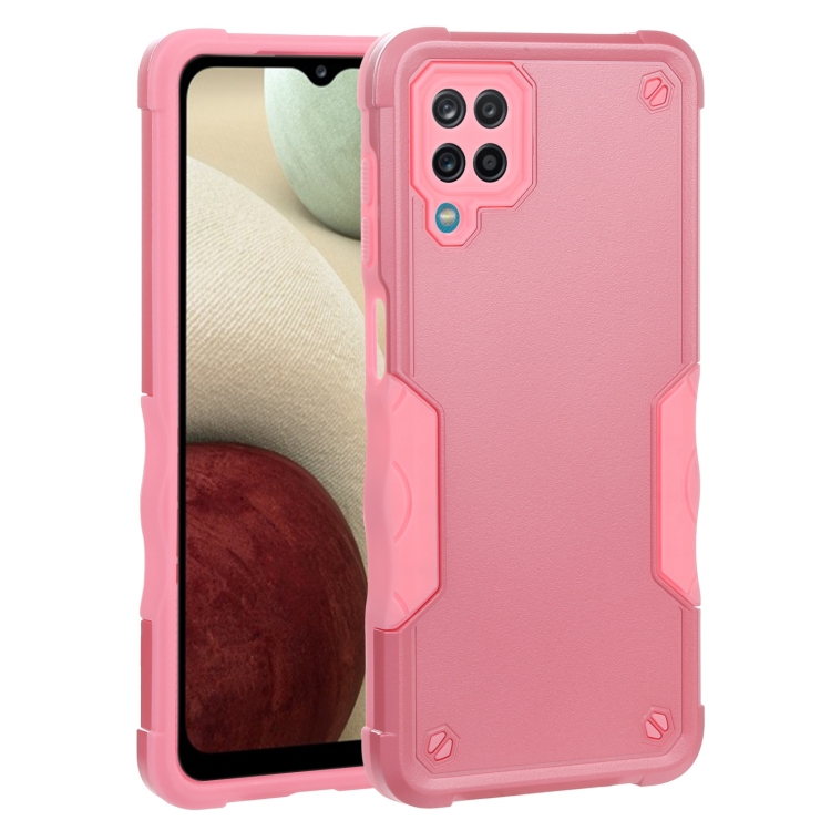 For Samsung Galaxy A12 5G Non-slip Armor Phone Case(Pink)