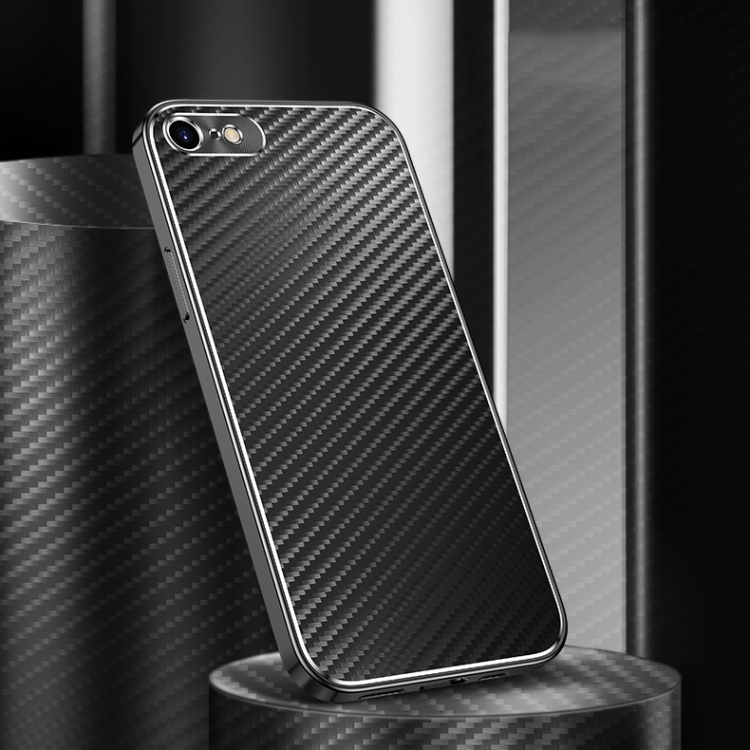 

Metal Frame Carbon Fiber Phone Case For iPhone 6s Plus / 6 Plus(Black)
