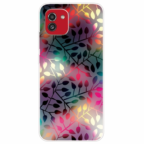 

For Samsung Galaxy A03 International Version Shockproof Painted Transparent TPU Protective Phone Case(Fluorescent Branches)