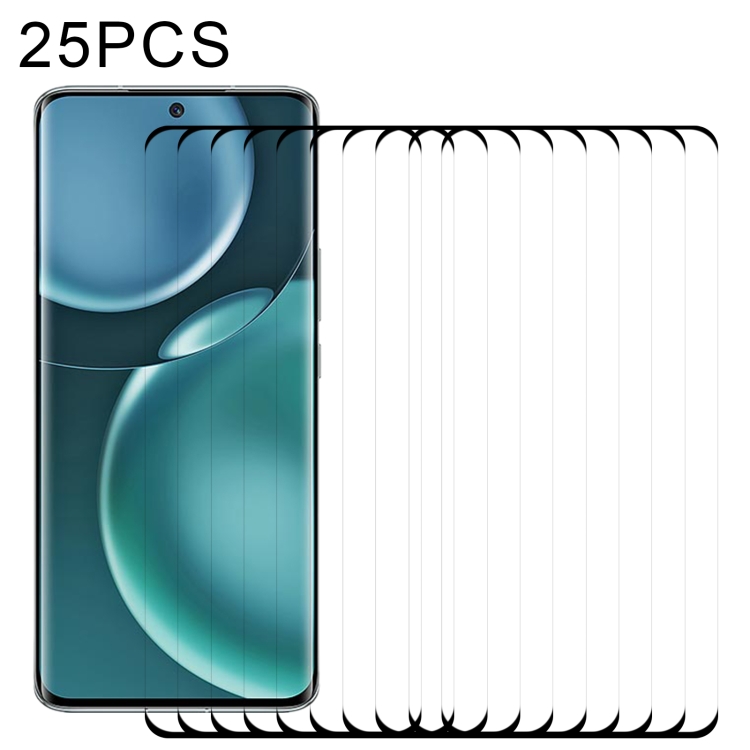 

25 PCS Edge Glue 3D Curved Edge Full Screen Tempered Glass Film For Honor Magic4(Black)