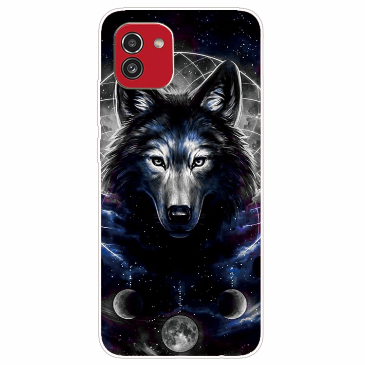 

For Samsung Galaxy A03 International Version Shockproof Painted Transparent TPU Protective Phone Case(Magic Wolf)