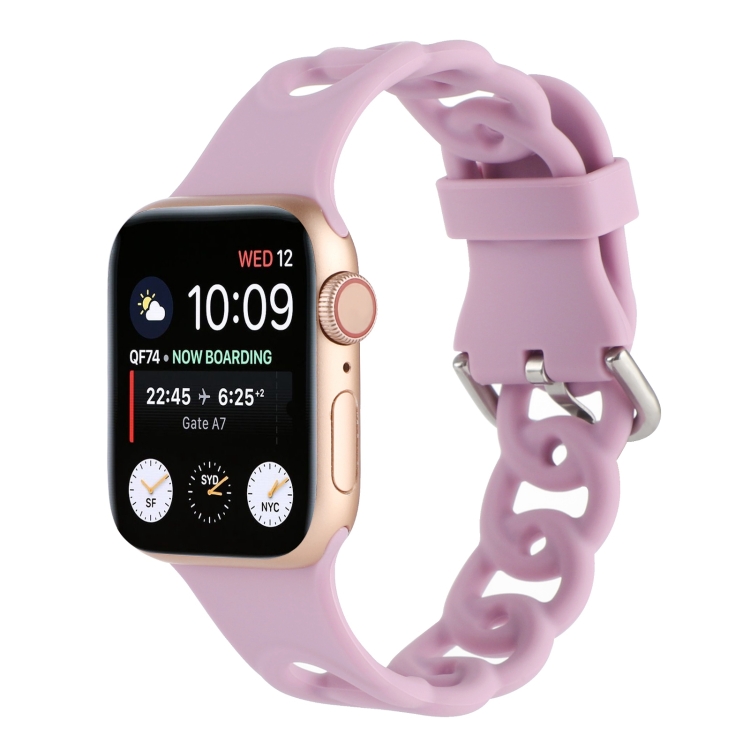 Banda de reloj de silicona hueco para la serie Apple Watch 7 45 mm / 6 y SE  y 5 y 4 44 mm / 3 y 2 y 1 42 mm (6)