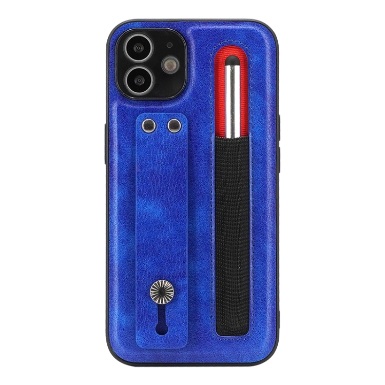 

Leather Belt Shockproof Protective Phone Case with Touch Screen Pen & Holder For iPhone 11(Royal Blue)
