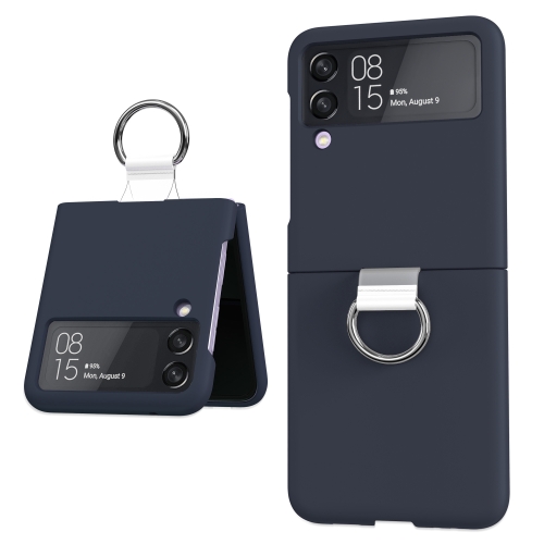 

For Samsung Galaxy Z Flip3 5G PC + PVC Ring Phone Case(Navy Blue)