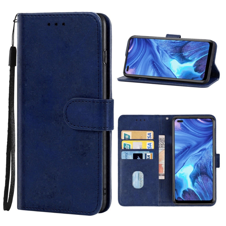 

Leather Phone Case For OPPO Reno4(Blue)
