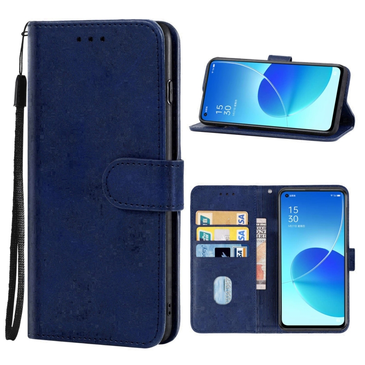 

Leather Phone Case For OPPO Reno6 5G(Blue)