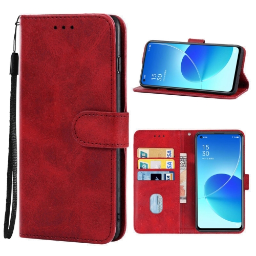 

Leather Phone Case For OPPO Reno6 Pro 5G(Red)