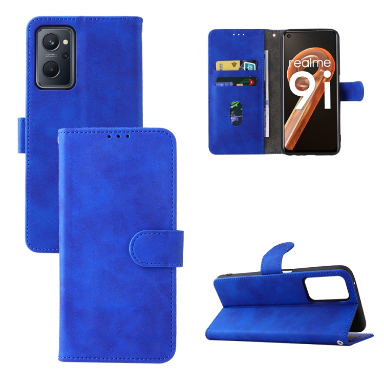 

For OPPO Realme 9i / A36 Skin Feel Magnetic Buckle Leather Phone Case(Blue)