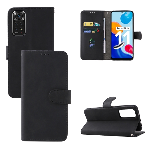 

For Xiaomi Redmi Note 11 / Note 11S Global Skin Feel Magnetic Buckle Leather Phone Case(Black)