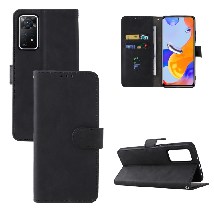 

For Xiaomi Redmi Note 11 Pro 5G Foreign Version / Note 11 Pro+ 5G Skin Feel Magnetic Buckle Leather Phone Case(Black)